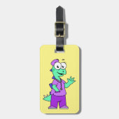 Illustratie van een Stegosaurus verpleegster. Bagagelabel (Voorkant verticaal)