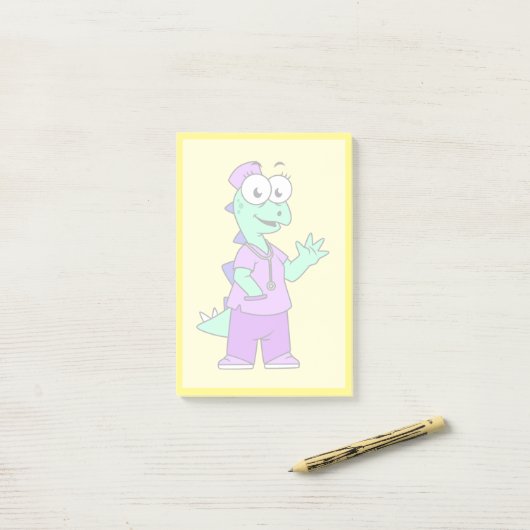 Illustratie van een Stegosaurus verpleegster. Post-it® Notes (Op bureau)