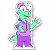 Illustratie van een Stegosaurus verpleegster. Sticker (Voorkant)