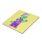 Illustratie van een Stegosaurus verpleegster. Tegeltje (Zijkant)