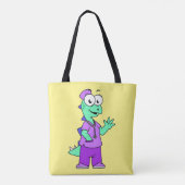 Illustratie van een Stegosaurus verpleegster. Tote Bag (Achterkant)