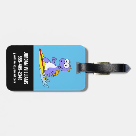 Illustratie van een survende spinosaurus. bagagelabel (Achterkant horizontaal)