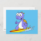 Illustratie van een survende spinosaurus. briefkaart (Voorkant / Achterkant)