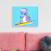Illustratie van een survende spinosaurus. canvas afdruk (Insitu (Woonkamer))