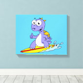 Illustratie van een survende spinosaurus. canvas afdruk (Insitu (Houten vloer))