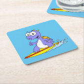 Illustratie van een survende spinosaurus. kartonnen onderzetters (Schuin)