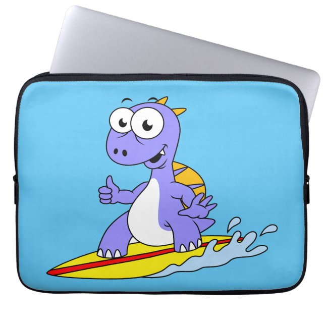 Illustratie van een survende spinosaurus. laptop sleeve (Voorkant)