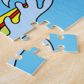 Illustratie van een survende spinosaurus. legpuzzel (Zijkant)