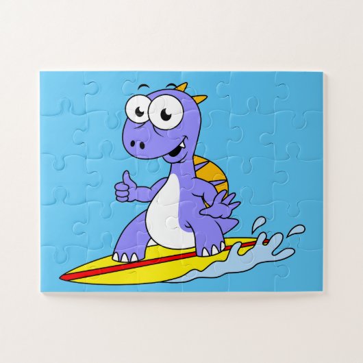 Illustratie van een survende spinosaurus. legpuzzel (Horizontaal)