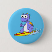 Illustratie van een survende spinosaurus. ronde button 5,7 cm (Voorkant)