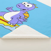 Illustratie van een survende spinosaurus. sherpa deken (3/4)