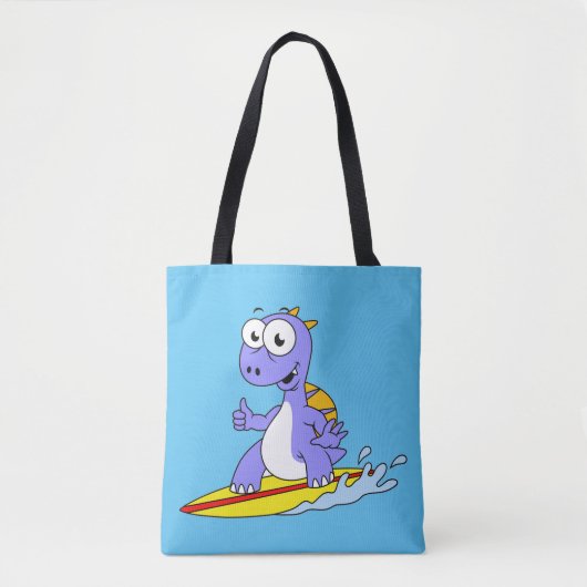 Illustratie van een survende spinosaurus. tote bag (Voorkant)