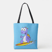 Illustratie van een survende spinosaurus. tote bag (Achterkant)