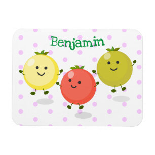 Illustratie van een tekening van cute kersentomate magneet