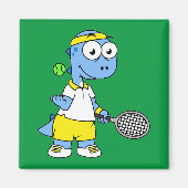 Illustratie van een tennisser van Tyrannosaurus re Magneet (Voorkant)