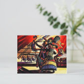 illustratie van een tribaal dansende koppel briefkaart (Staand voorkant)