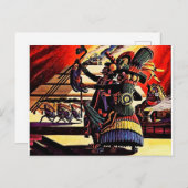  illustratie van een tribaal dansende koppel briefkaart (Voorkant / Achterkant)