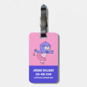 Illustratie van een Triceratops balletdanser. Bagagelabel (Achterkant verticaal)