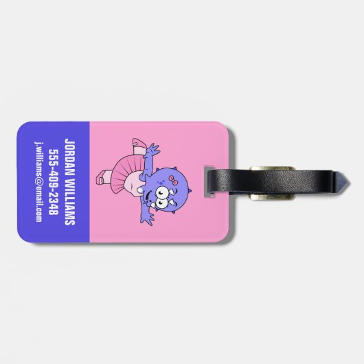 Illustratie van een Triceratops balletdanser. Bagagelabel (Achterkant horizontaal)