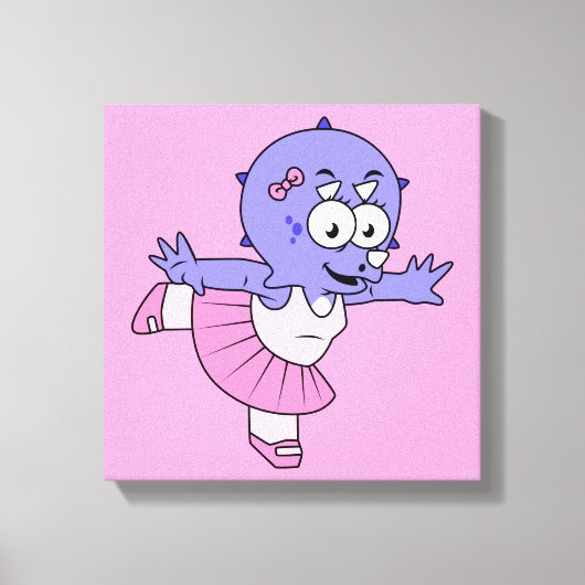 Illustratie van een Triceratops balletdanser. Canvas Afdruk (Voorkant)