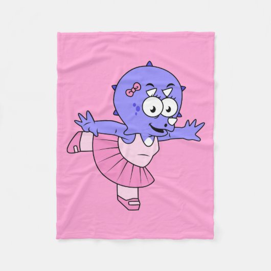 Illustratie van een Triceratops balletdanser. Fleece Deken (Voorkant)