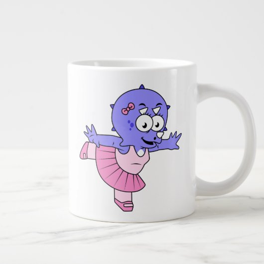 Illustratie van een Triceratops balletdanser. Grote Koffiekop (Rechts)