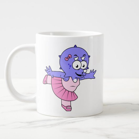Illustratie van een Triceratops balletdanser. Grote Koffiekop (Links)