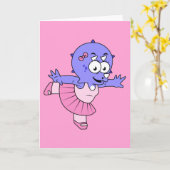 Illustratie van een Triceratops balletdanser. Kaart (Gele Bloem)