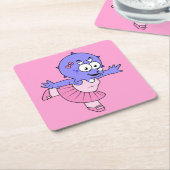 Illustratie van een Triceratops balletdanser. Kartonnen Onderzetters (Schuin)