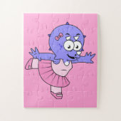 Illustratie van een Triceratops balletdanser. Legpuzzel (Verticaal)