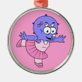 Illustratie van een Triceratops balletdanser. Metalen Ornament (Voorkant)