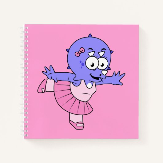 Illustratie van een Triceratops balletdanser. Notitieboek (Voorkant)