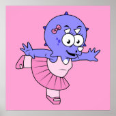 Illustratie van een Triceratops balletdanser. Poster (Voorkant)