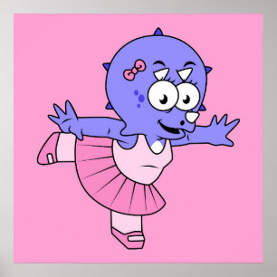 Illustratie van een Triceratops balletdanser. Poster