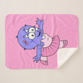 Illustratie van een Triceratops balletdanser. Sherpa Deken (Voorkant (horizontaal))