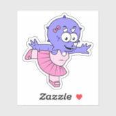 Illustratie van een Triceratops balletdanser. Sticker (Vel)