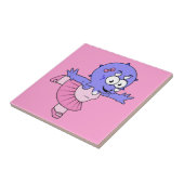 Illustratie van een Triceratops balletdanser. Tegeltje (Zijkant)