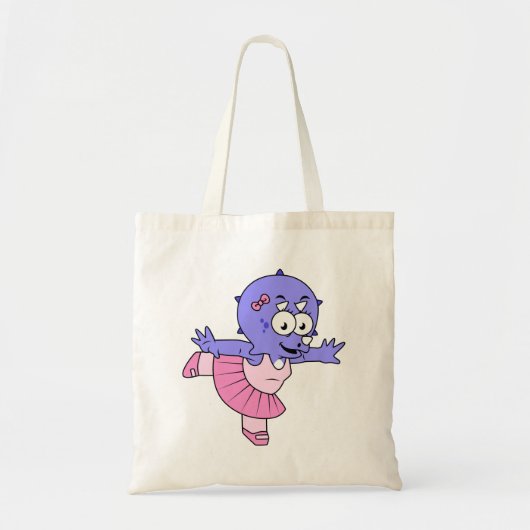 Illustratie van een Triceratops balletdanser. Tote Bag (Voorkant)