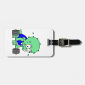 Illustratie van een Triceratops die gewichten heft Bagagelabel (Voorkant horizontaal)