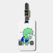 Illustratie van een Triceratops die gewichten heft Bagagelabel (Voorkant verticaal)