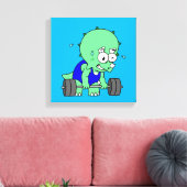 Illustratie van een Triceratops die gewichten opti Canvas Afdruk (Insitu (Woonkamer))