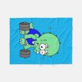 Illustratie van een Triceratops die gewichten opti Fleece Deken (Voorkant (Horizontaal))