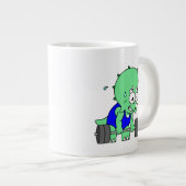 Illustratie van een Triceratops die gewichten opti Grote Koffiekop (Voorkant rechts)