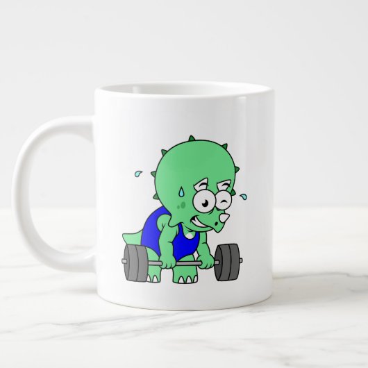 Illustratie van een Triceratops die gewichten opti Grote Koffiekop (Links)