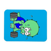 Illustratie van een Triceratops die gewichten opti Magneet (Horizontaal)