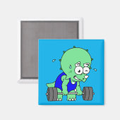 Illustratie van een Triceratops die gewichten opti Magneet (Voorkant / Achterkant)