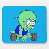 Illustratie van een Triceratops die gewichten opti Muismat (Voorkant)