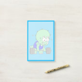 Illustratie van een Triceratops die gewichten opti Post-it® Notes (Op bureau)