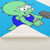 Illustratie van een Triceratops die gewichten opti Sherpa Deken (3/4)