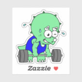 Illustratie van een Triceratops die gewichten opti Sticker (Vel)